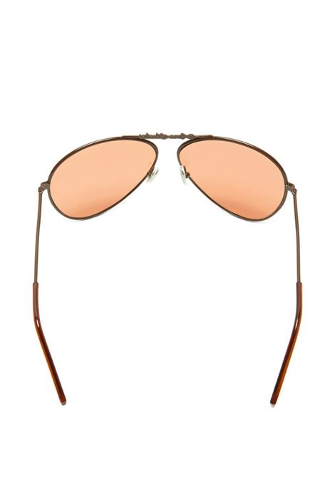 metal aviator sunglasses unisex brown and orange ACNE STUDIOS | C30063BOD